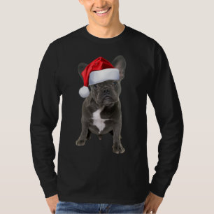Niedlicher französischer Bulldog Puppy Weihnachtsm T-Shirt