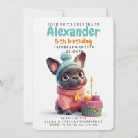 Niedlicher französischer Bulldog, rosa Kleid, Gebu