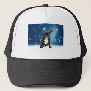 Niedlicher französischer Bulldog Snow Stars Truckerkappe