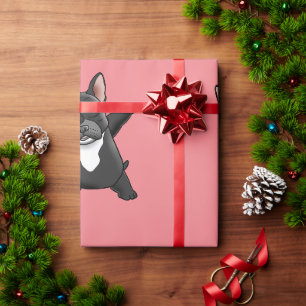 Niedlicher französischer Bulldog trinken Geschenkpapier