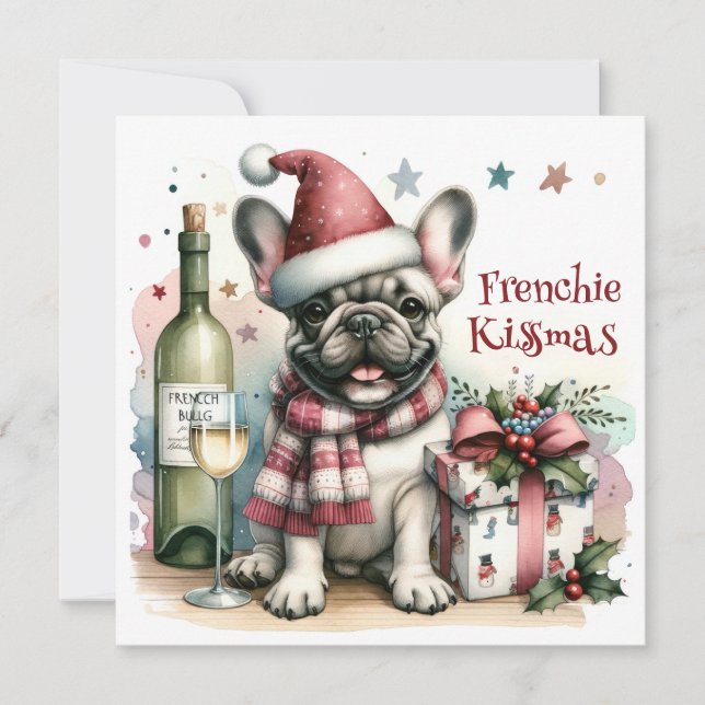 Niedlicher französischer Bulldog Weihnachten Frenc (Vorderseite)