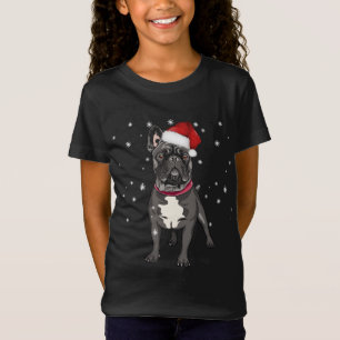 Niedlicher französischer Bulldog Weihnachten T-Shirt