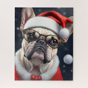Niedlicher französischer Bulldog Weihnachtsgeschen