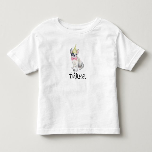Niedlicher französischer Bulldog Welpe Hund Geburt Kleinkind T-shirt (Vorderseite)