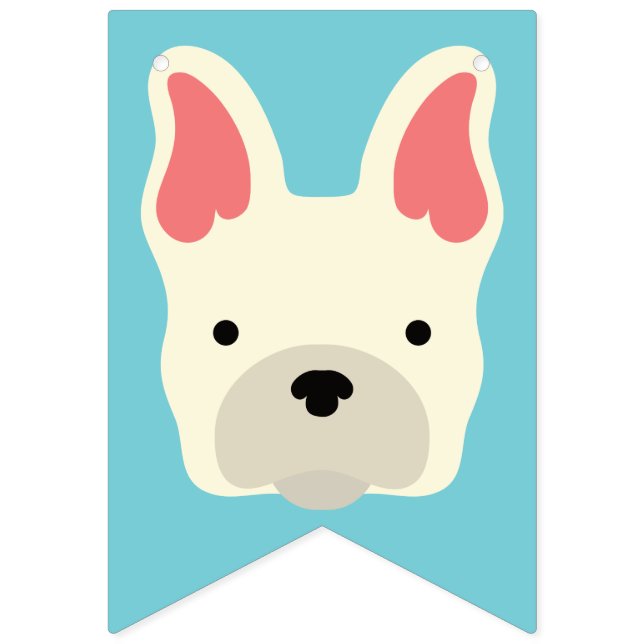 Niedlicher französischer Bulldog. Wimpelkette (Erste Fahne)