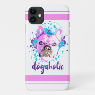 Niedlicher französischer Bulldogge Gesicht Pink Bl Case-Mate iPhone Hülle