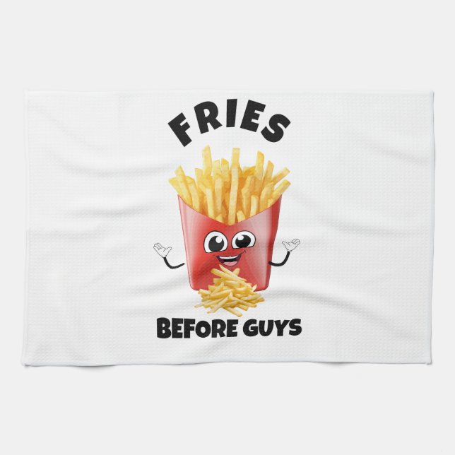 Niedlicher französischer Fries Cartoon Hoodie & T- Geschirrtuch (Horizontal)