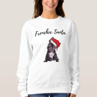 Niedlicher französischer Santa Hund Sweatshirt