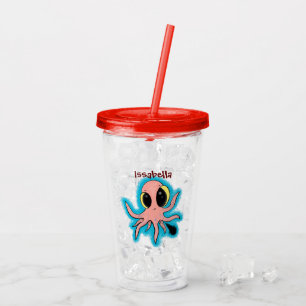 Niedlicher, freche Kraken-Cartoon Acryltrinkbecher