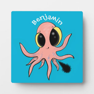 Niedlicher, freche Kraken-Cartoon Fotoplatte