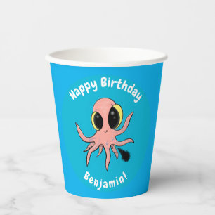 Niedlicher, freche Kraken-Cartoon Pappbecher