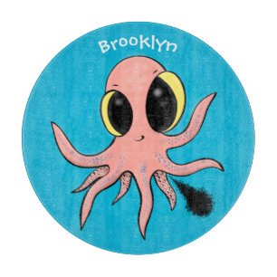 Niedlicher, freche Kraken-Cartoon Schneidebrett