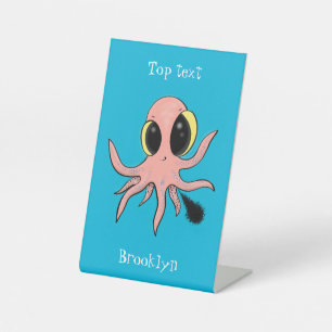 Niedlicher, freche Kraken-Cartoon Sockelschild