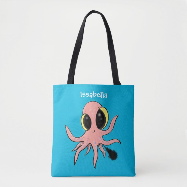 Niedlicher, freche Kraken-Cartoon Tasche (Vorderseite)