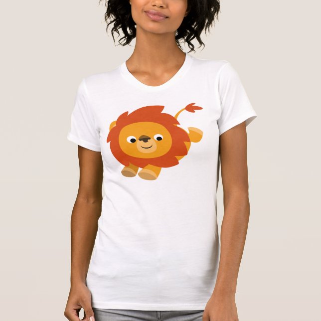 Niedlicher frecher Cartoon-Löwe-Frauen-T - Shirt (Vorderseite)