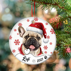 Niedlicher French Bulldog Personalisiert Keramik Ornament