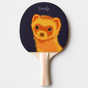 Niedlicher Frettart ferret Mama Name Tischtennis Schläger
