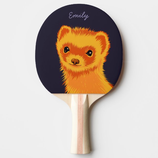 Niedlicher Frettart ferret Mama Name Tischtennis Schläger (Vorderseite)