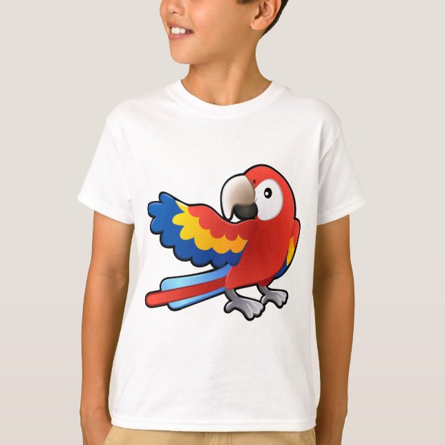 niedlicher freundlicher Macaw-Papagei T-Shirt (Vorderseite)