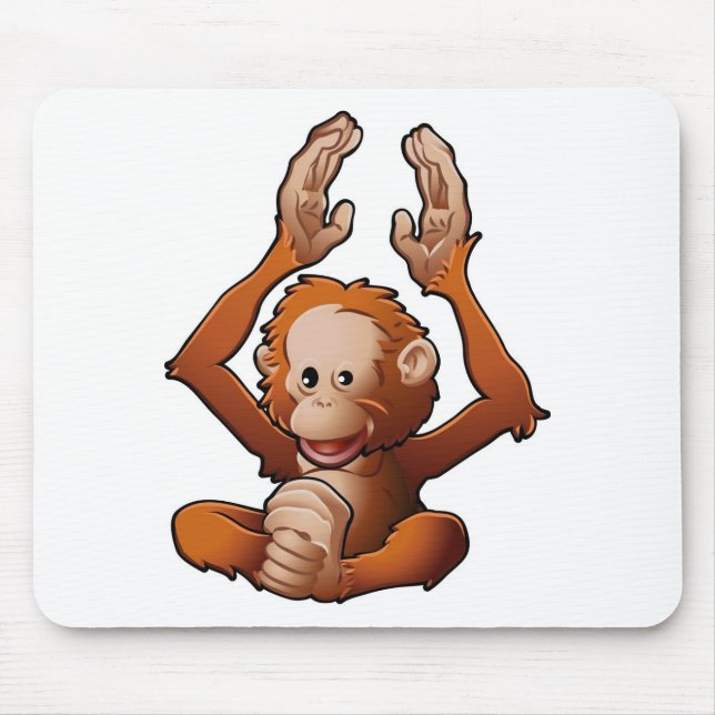 niedlicher freundlicher Orang-Utan Mousepad (Vorne)