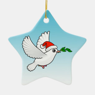 Niedlicher Frieden tauchte mit Weihnachtsmannmütz Keramik Ornament