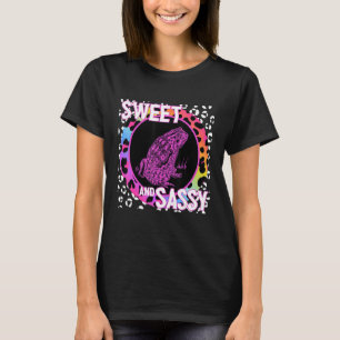 Niedlicher Frog 90er Nostalgie Regenbogen Leopard  T-Shirt
