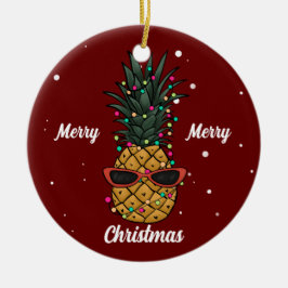 Niedlicher Frohe Weihnachtsananas Keramik Ornament