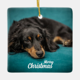 Niedlicher Frohe Weihnachtshunde Keramik Ornament