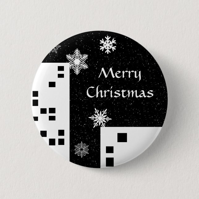 Niedlicher Frohe Weihnachtsknopf Button (Vorderseite)
