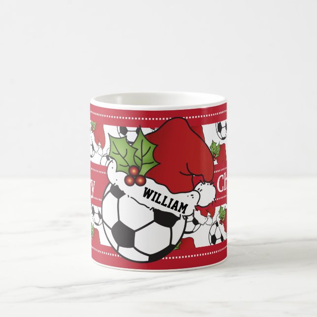 Niedlicher Frohe Weihnachtssoccer Kaffeetasse (Mittel)