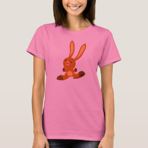 Niedlicher froher Cartoon Rabbit Women T - Shirt