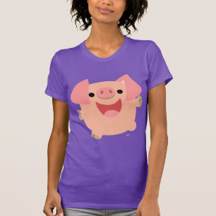 Niedlicher froher Cartoon Schweinefleisch T - Shir T-Shirt