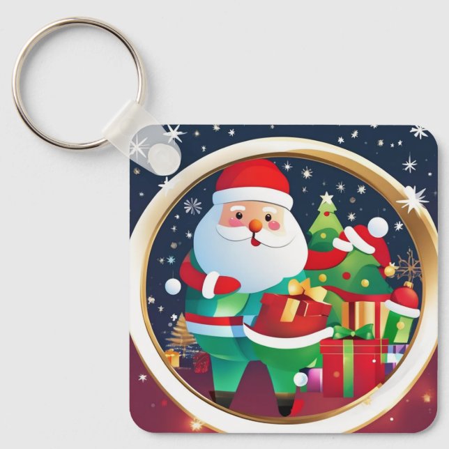 "Niedlicher froher Weihnachten Schlüsselanhänger - (Vorderseite)