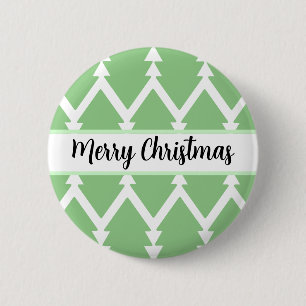Niedlicher froher Weihnachtsbaum Design Light Gree Button