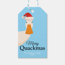 Niedlicher froher Weihnachtsduck Geschenkanhänger