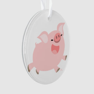 Niedlicher fröhlicher Cartoon Pig Acrylschmuck Ornament