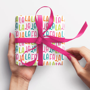 Niedlicher, fröhlicher, farbenfroher Falala Weihna Geschenkpapier