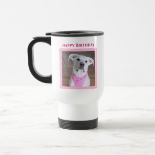 Niedlicher, fröhlicher Hund mit lauten Augen Gebu Reisebecher