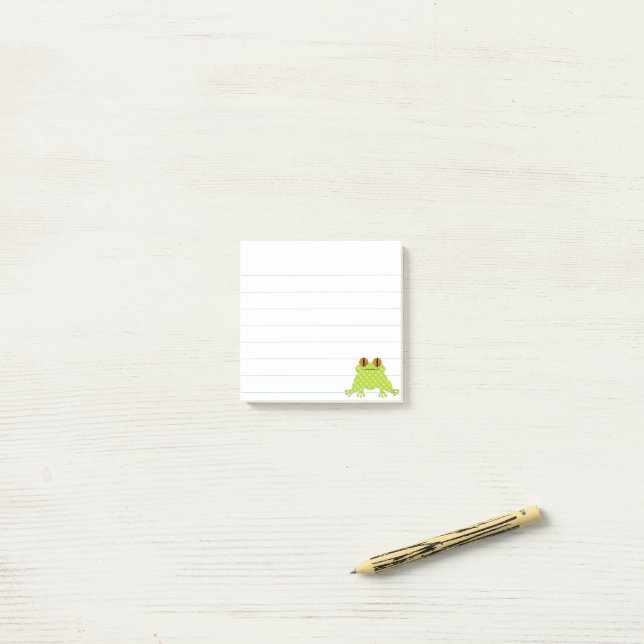 Niedlicher Frosch 3 x 3, kundenspezifisch Post-it Klebezettel (Auf Schreibtisch)