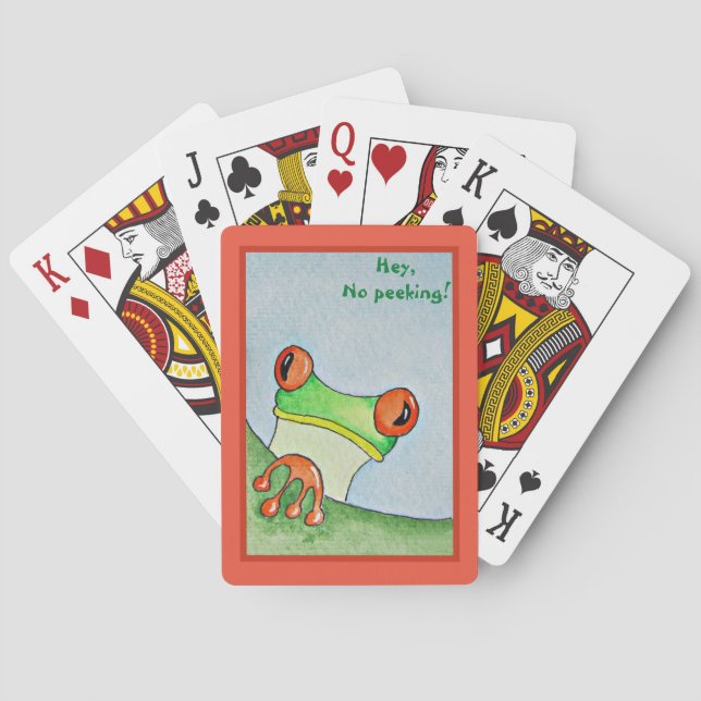 Niedlicher Frosch, Aquarell Spielkarten (Rückseite)