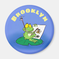 Niedlicher Frosch auf dem Lilippenteppel Cartoon M