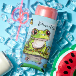 Niedlicher Frosch auf einem Lily Pad Niedlich Pers Selters Dosenkühler