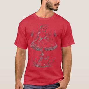 Niedlicher Frosch auf Pilz Goblincore Ästhetische T-Shirt