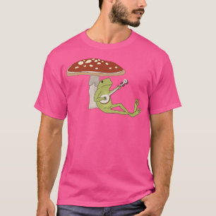 Niedlicher Frosch Banjo spielen auf PilzFee Ästhet T-Shirt