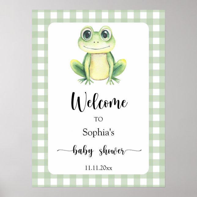 Niedlicher Frosch - Begrüßungsbaby-Dusche Poster (Vorne)