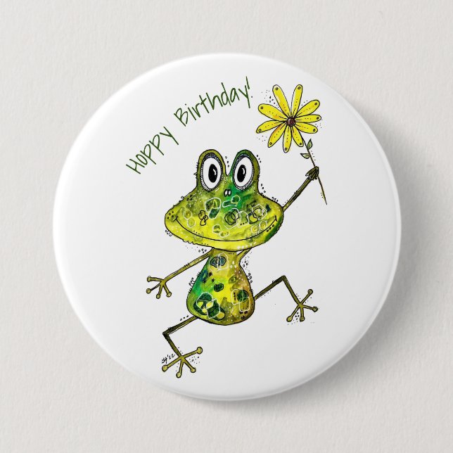Niedlicher Frosch Button (Vorderseite)
