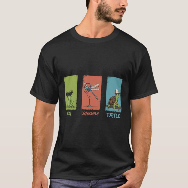 Niedlicher Frosch Dragonfly Die Natur T-Shirt (Vorderseite)