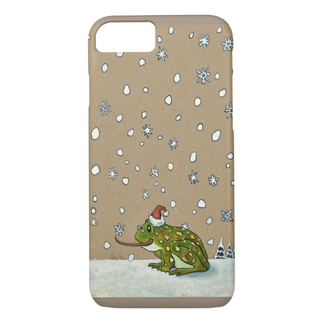 Niedlicher Frosch Fang Schneeflocke mit Zunge Case-Mate iPhone Hülle (Rückseite)