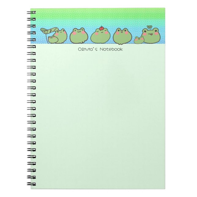 Niedlicher Frosch farbiger Gradient Personalisiert Notizblock (Vorderseite)
