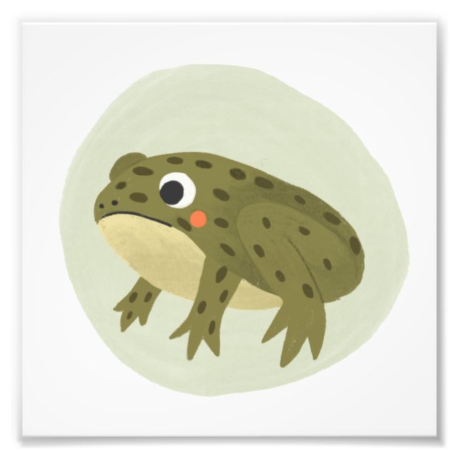 Niedlicher Frosch Foto Aquarellfarbe Druck (Vorne)